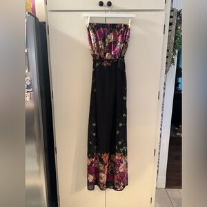 Charlotte Russe Strapless Floral Black Dress